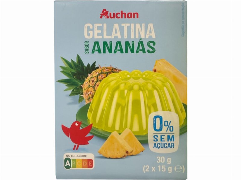 Gelatina Auchan Sem Açúcar Ananás 2X15 g