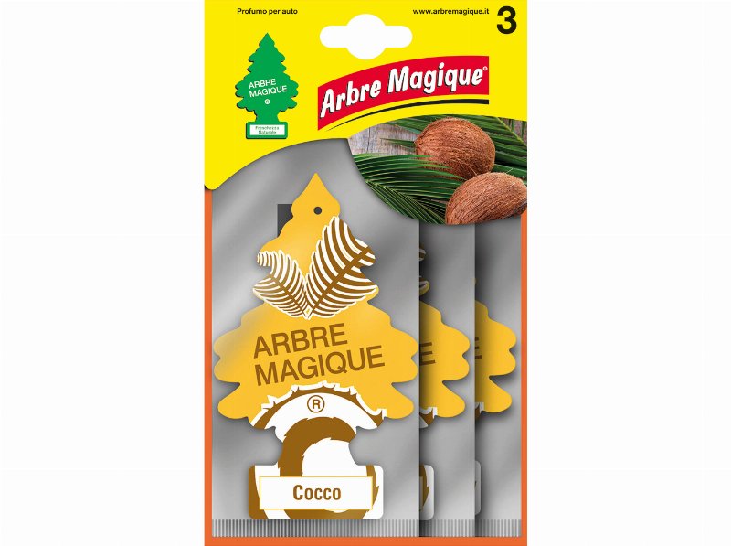 Ambientador Automóvel Arbre Magique Côco Pack 3 Unidades