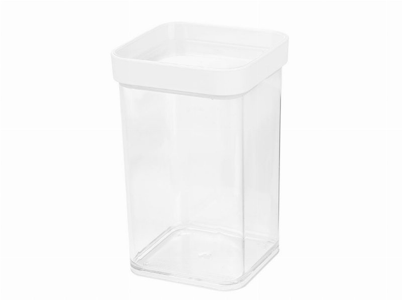Caixa Em Plástico Quadrada Actuel Transparente / Branco 1 l