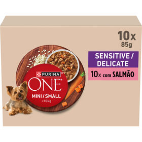 Comida Húmida Para Cão Mini Delicate Salmão Purina One Mini 10 X 85 g