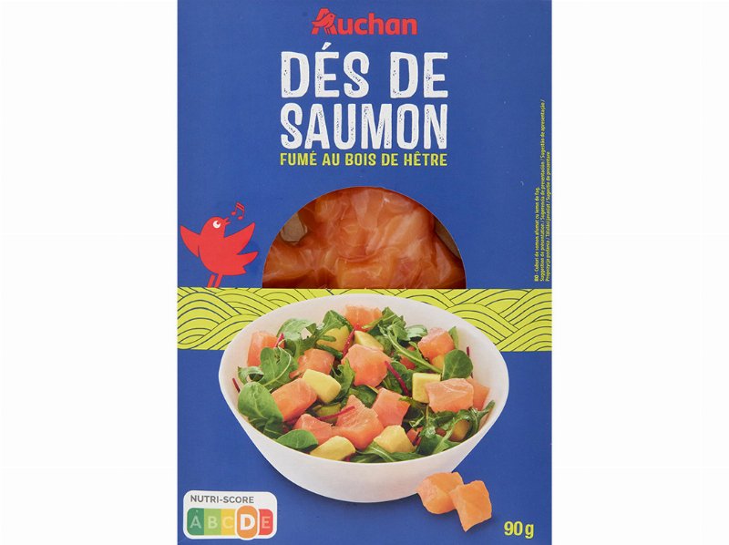 Salmão Fumado Auchan Cubos 90 gr