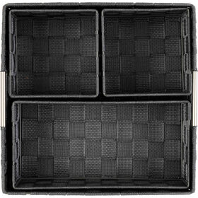 Conjunto De 4 Cestos Arrumação Preto Vigo Kasa