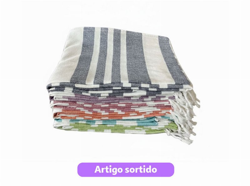 Toalha Praia Foutah Actuel Com Franjas 160 g 85X170Cm Cores Sortidas