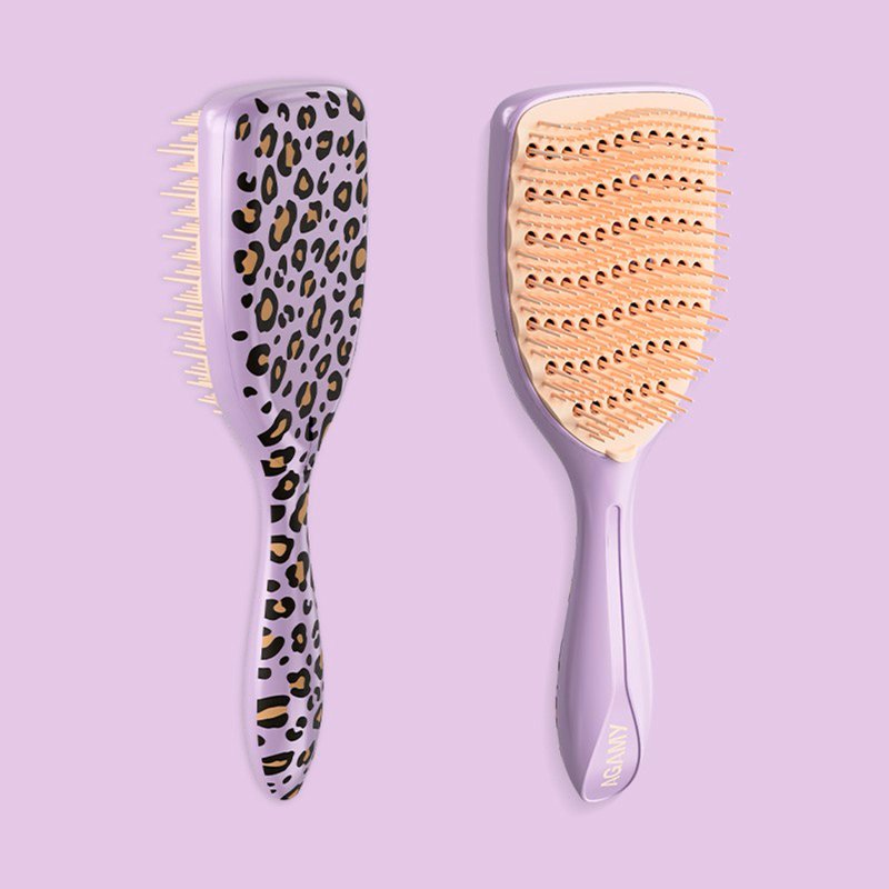 Escova De Cabelo Desembaraçadora Leopardo Roxo 1 unidade