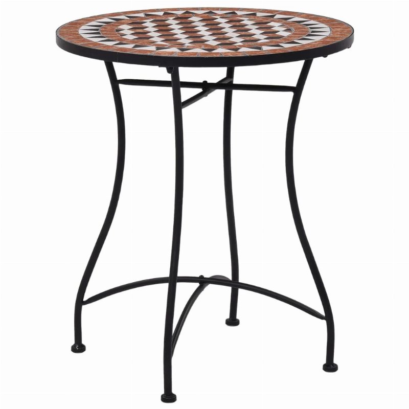 Hkh Mesa Bistrô Em Mosaico 60 Cm Cerâmica Castanho - Marrom