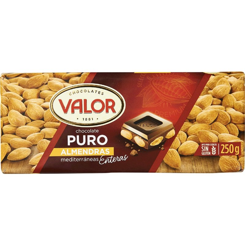Chocolate Puro Com Amêndoas Inteiras Sem Glúten 250 g