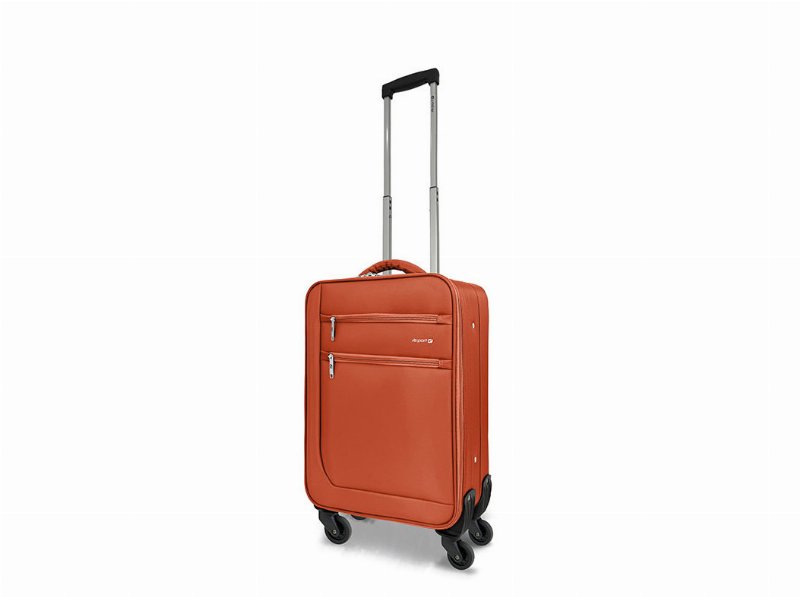 Mala De Cabine Flexível Airport Highway Laranja Com 4 Rodas 55 X 34 X 18 Cm