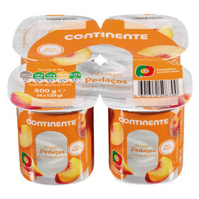 Iogurte Pedaços Pêssego Continente 500 gr (4 Un)