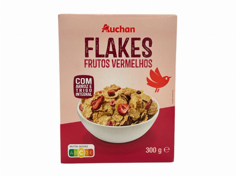 Cereais Flakes Auchan Frutos Vermelhos 300 g