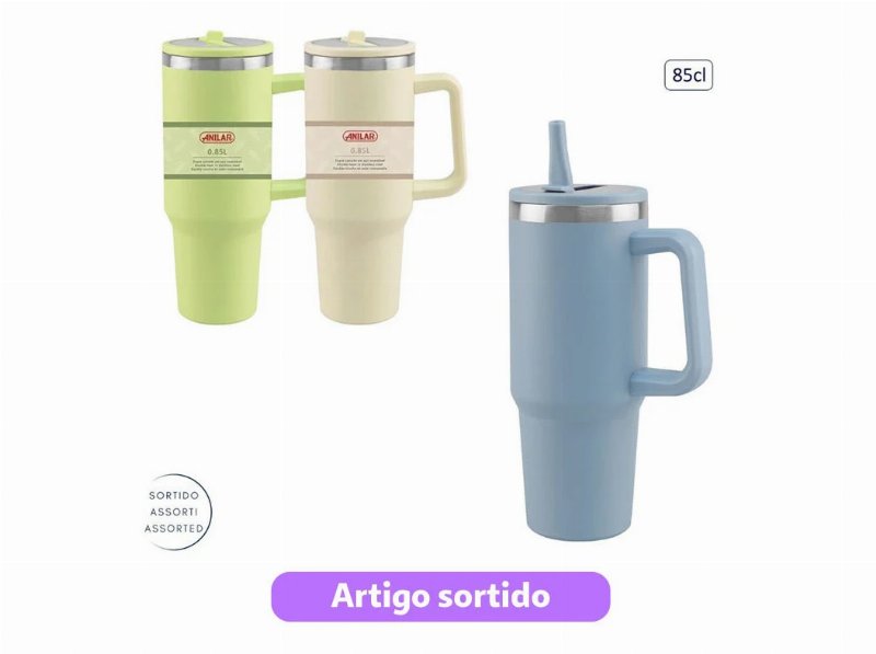 Caneca Térmica Anilar Inox 85 cl Cores Sortidas