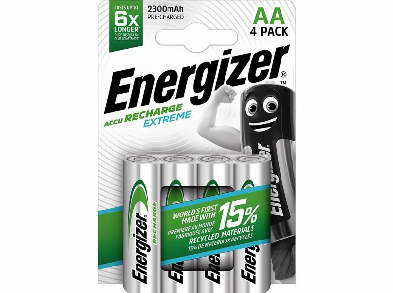 Pilhas Recarregáveis Energizer Extreme Aa 2300Mah Pack 4 Unidades