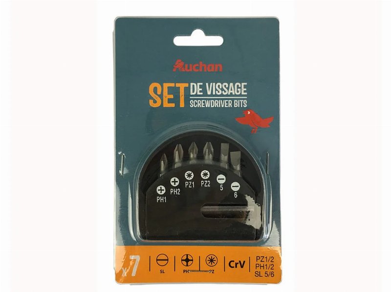 Conjunto De 7 Pontas Auchan Para Aparafusadora