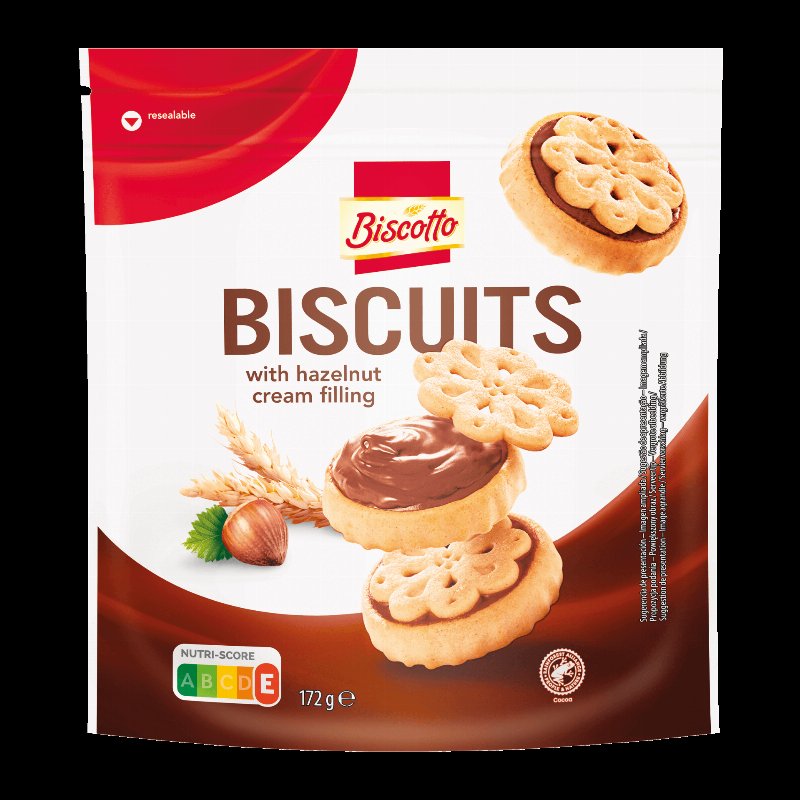 Biscoitos Com Recheio De Chocolate E Avelã 172 g