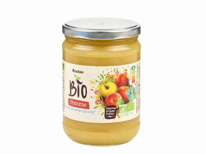 Boião De Fruta Auchan Bio Cultivamos O Bom De Maçã 580 g