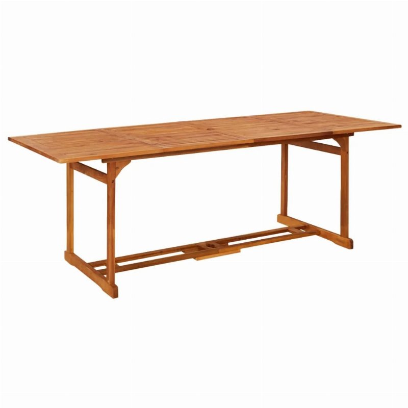 Hkh Mesa De Jantar P/ Jardim Madeira De Acácia Maciça - Marrom