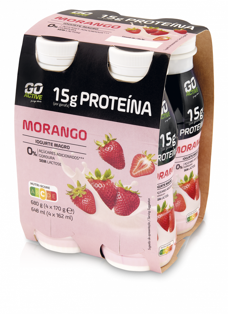 Iogurte Líquido Proteína Morango Pack 4 Go Active 0.17Kg