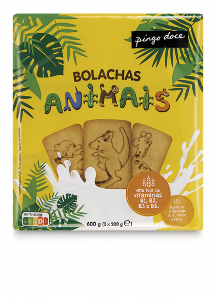 Bolachas De Cereais Animais Pack 3 Pingo Doce 0.6Kg