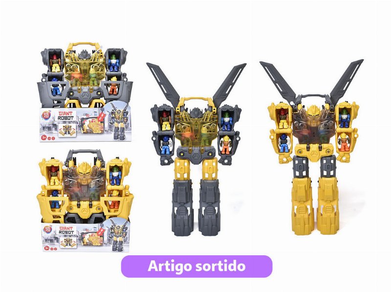 Gigante Robot One Two Fun 55Cm Cores Sortidas