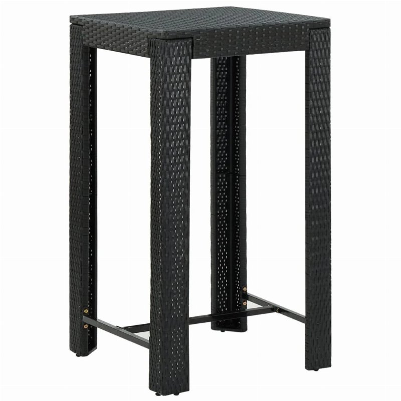 Hkh Mesa De Bar Para Jardim 60,5X60,5X110,5 Cm Vime Pe - Preto