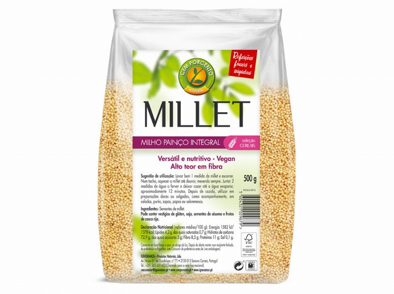 Millet Cem Porcento Milho Painço 500 g