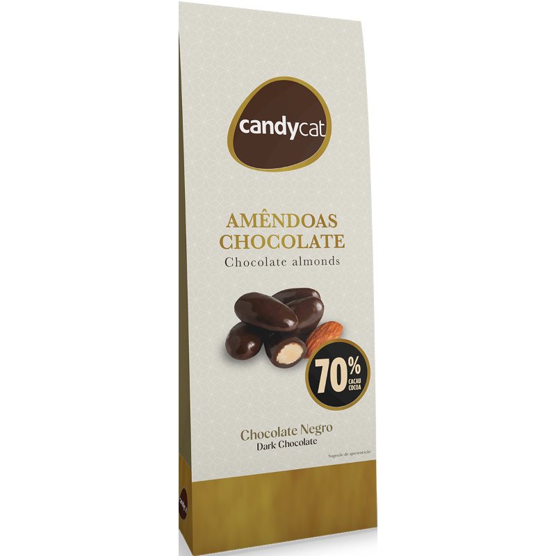 Amêndoas De Chocolate Negro 70% Cacau 150 g