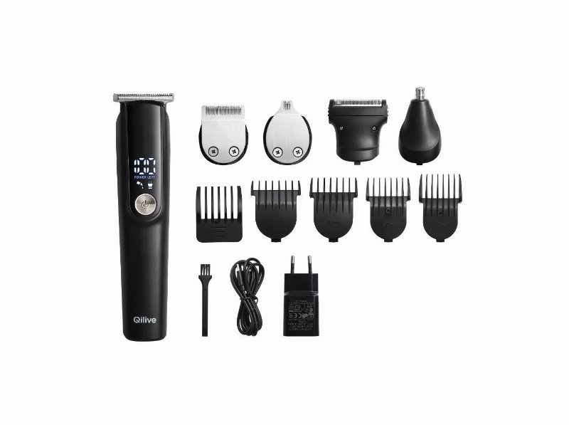 Aparador De Barba Qilive Q.7212 Grooming Set Com 9 Acessórios