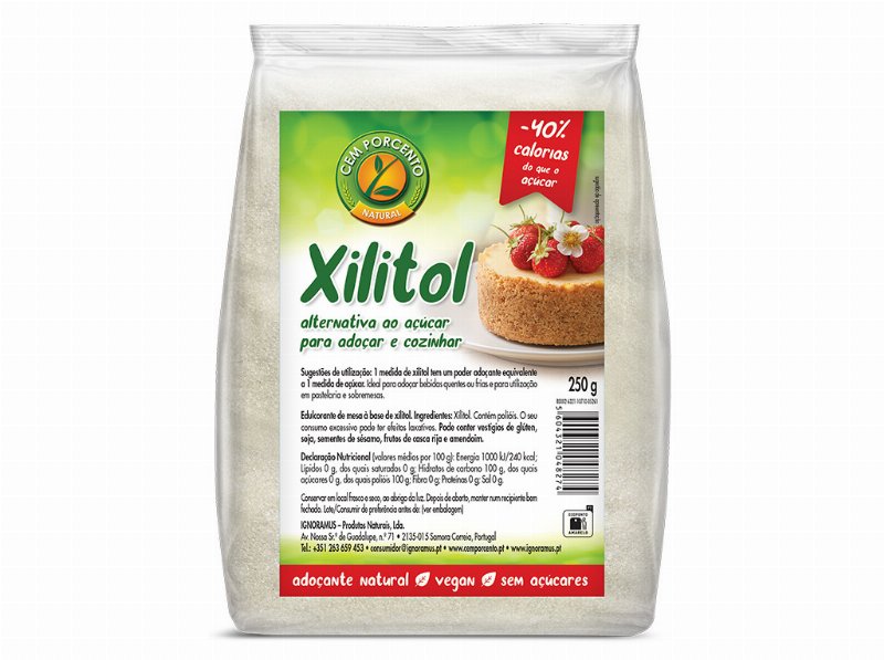 Adoçante Natural Cem Porcento Xilitol 100% Natural 250 gr