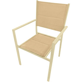Cadeira Refeição Com Braços Metal 55X56X88Cm Bege Kasa