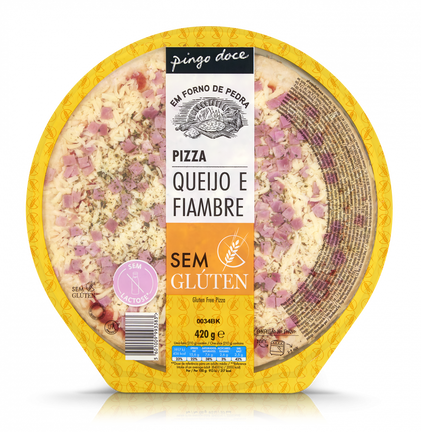 Pizza Fresca De Queijo E Fiambre Sem Glúten Pingo Doce 0.42Kg