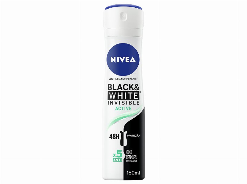 Desodorizante Spray Active Invisible For Black & White Nivea 150 ml