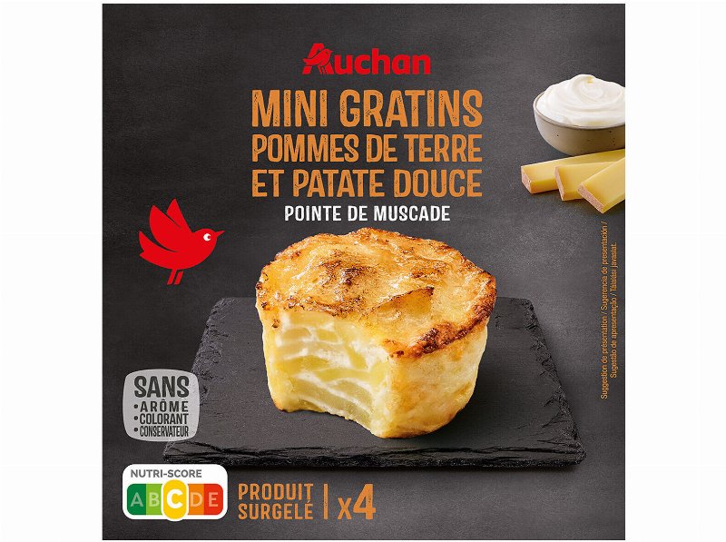 Mini Gratinados Auchan Batata Doce 4Un 480 g