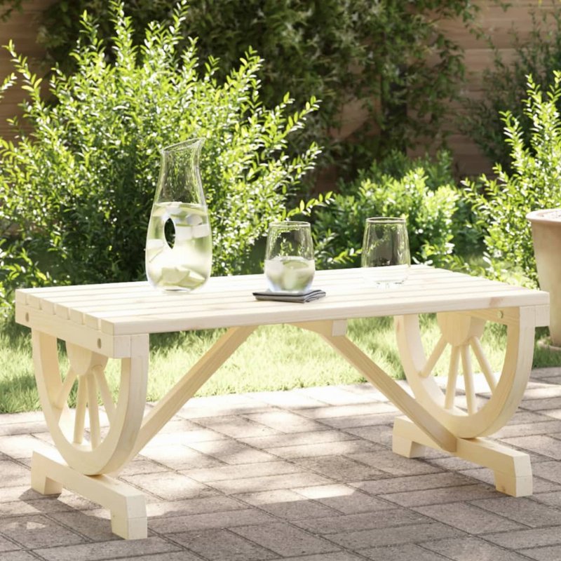 Hkh Mesa De Centro Para Jardim 90X50X40 Cm Madeira De Abeto Maciça - Marrom