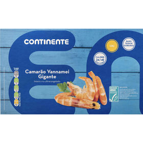 Camarão Vannamei Asc 24/40 Ultracongelado Continente 800 gr