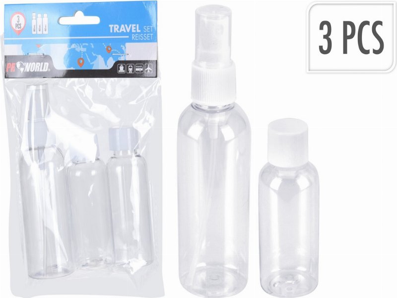 Conjunto De 3 Recipientes Para Viagem 125X40X185Mm