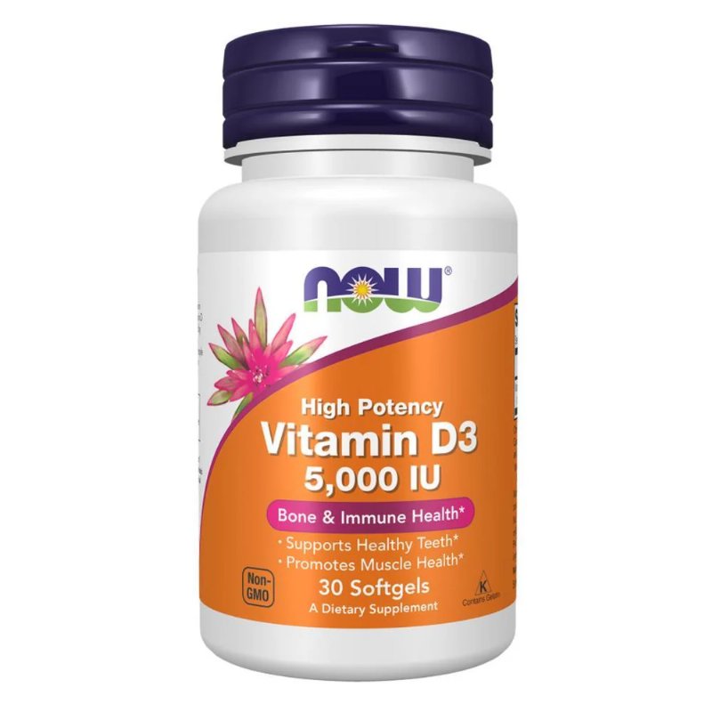 Vitamina D-3 5000Ui Now Foods 30 Cápsulas