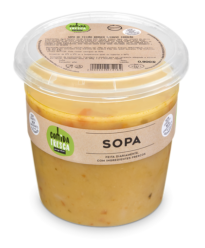 Sopa De Feijão Branco Com Couve Coração Comida Fresca 0.9Kg
