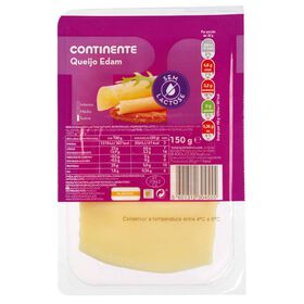 Queijo Edam Sem Lactose Fatiado Continente 150 gr