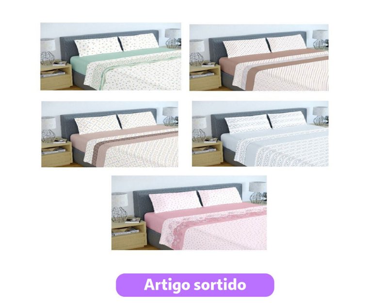Jogo Cama Solteiro Homespecial 160X270Cm Cores Sortidas