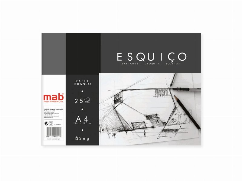 Bloco Papel Esquiço Mab A4 36 g 50 Folhas