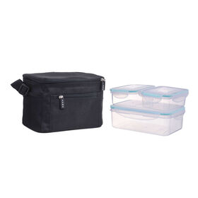 Conjunto Saco Térmico Tiracolo E 3 Caixas Preta 4 My Lunch Kasa