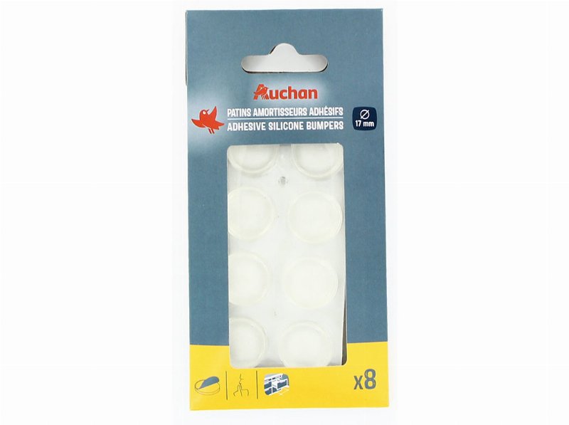 Batente Adesivo Auchan Em Silicone 8 Peças 17Mm