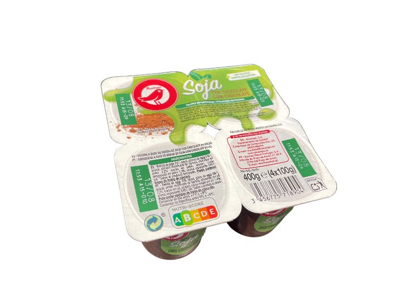 Preparado De Soja Auchan Chocolate 4X100 g