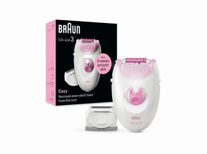 Depiladora Braun Silk-Épil 3 Se3-031 Essential Com Cabeça De Corte E Pente Aparador