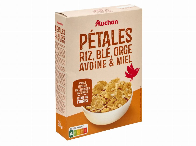 Cereais Pétalas Auchan Arroz Trigo E Mel 500 g