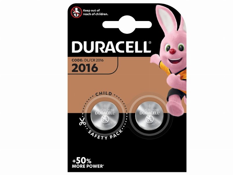 Pilha De Lítio Duracell Dl/Cr 2016 Pack 2 Unidades