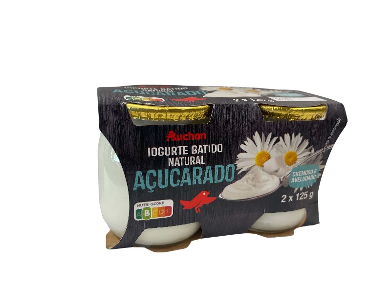 Iogurte Auchan Copo De Vidro Natural Açúcarado 2X125 g