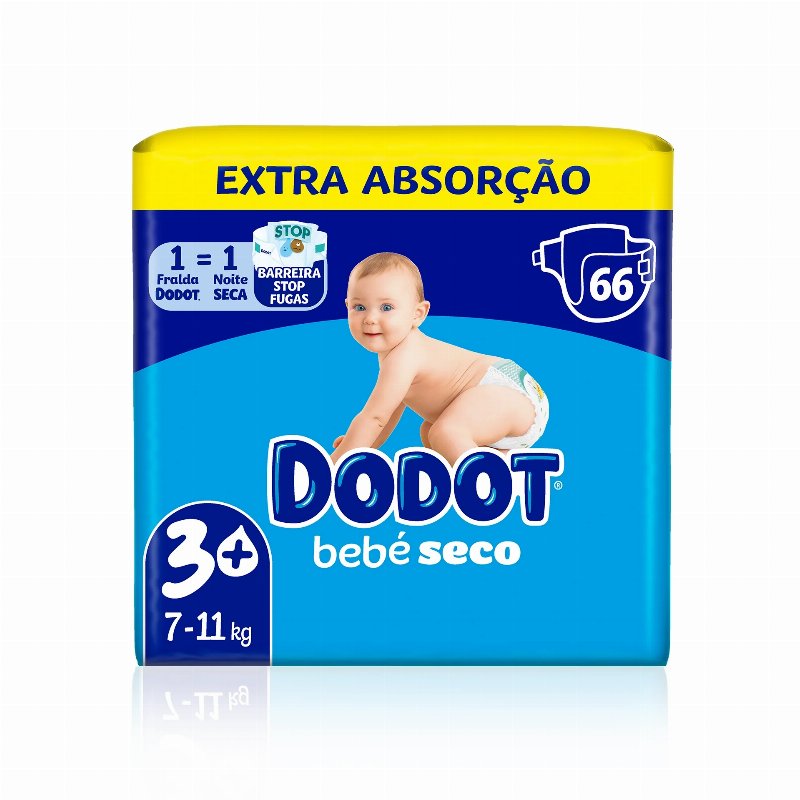 Dodot Bebé Seco Extra Fraldas T3 (7-11 kg) 66 Un