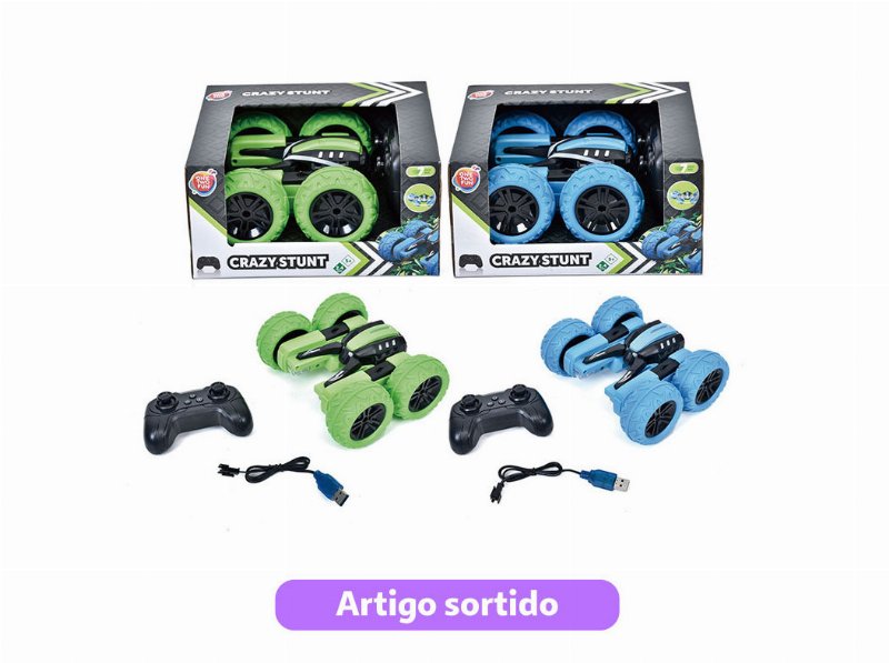 Carro R/C One Two Fun Crazy Stunt 2.4 g 1/20 Cores Sortidas