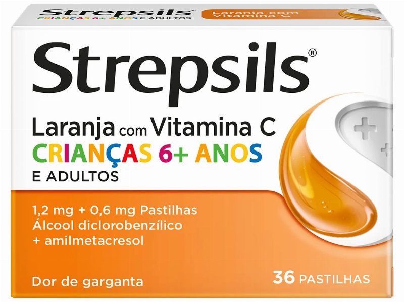 Pastilhas Strepsils Laranja Com Vitamina C 36Un
