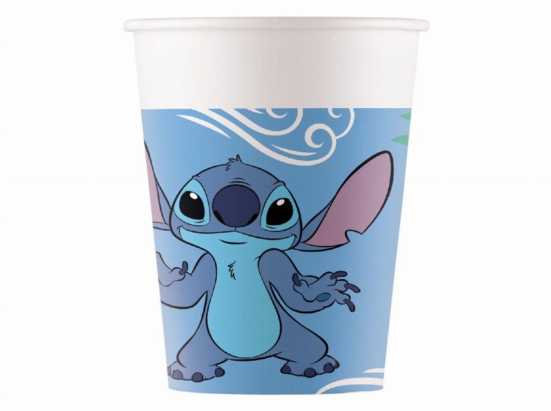 Copos Descartáveis Stitch Papel 200 ml 8 Unidades